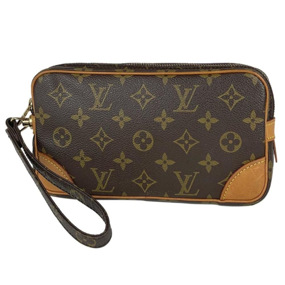 Louis Vuitton Marly Dragonne PM Clutch Bag Monogram Brown